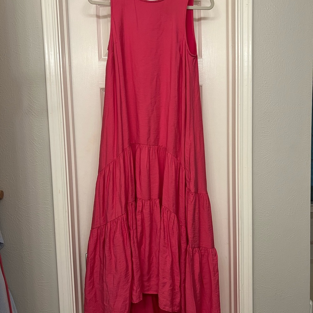 Anthropologie Maeve tiered pink dress